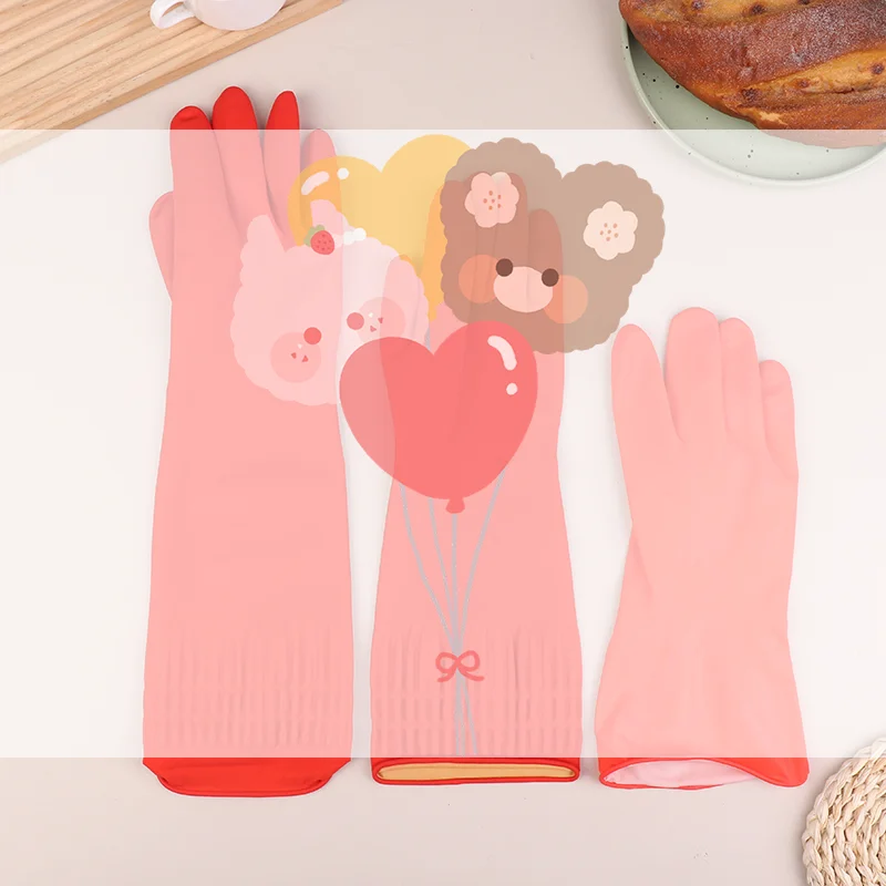 1 زوج اللاتكس طويل غسل الأطباق المطبخ قفازات نظيفة غسل الصحون حوض السمك خزان الأسماك قفازات واقية سميكة الصناعية