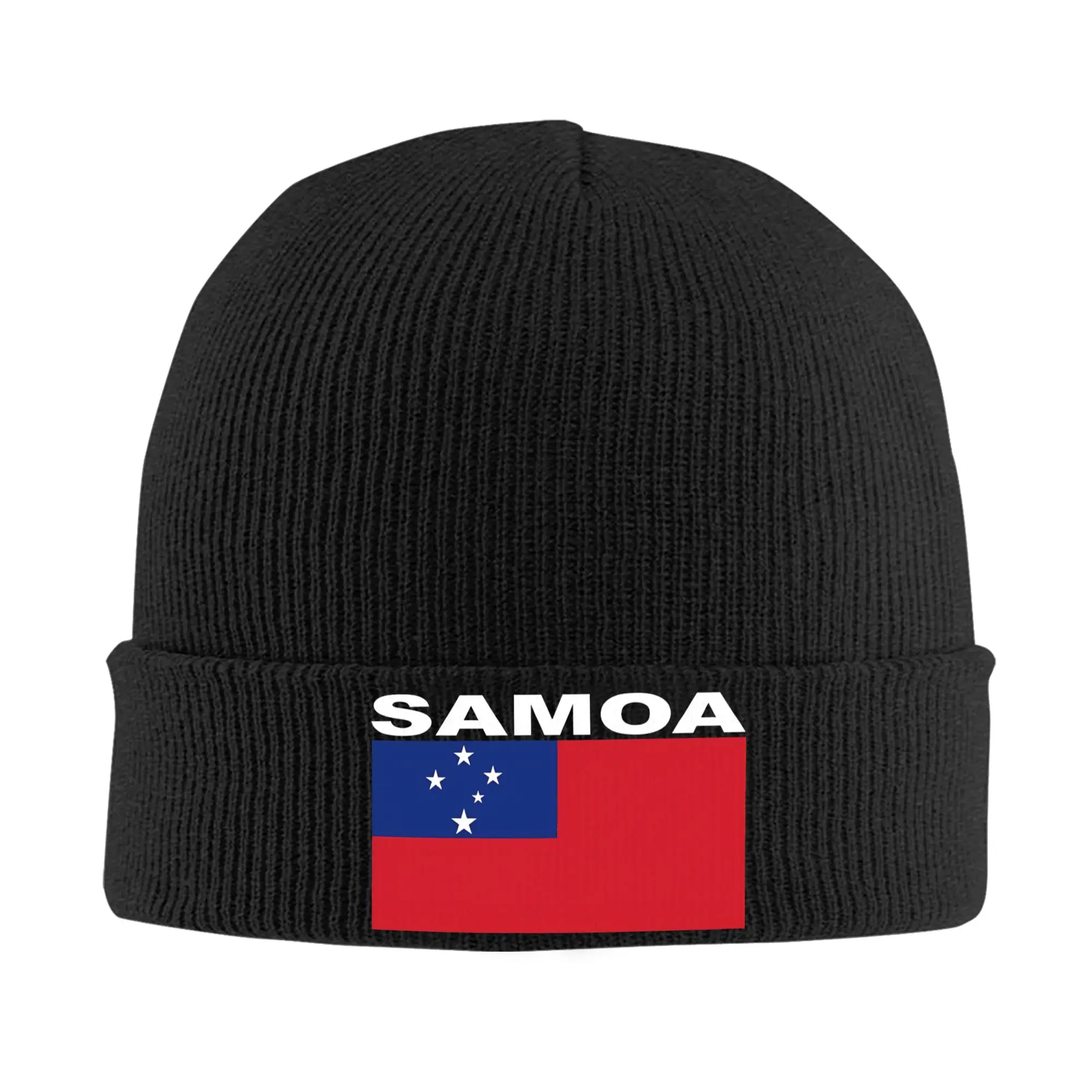 Men Women Samoa Flag Beanie Hats  Cool Knit Hat Spring Gym Caps Printed Warm Soft Bonnet Hats