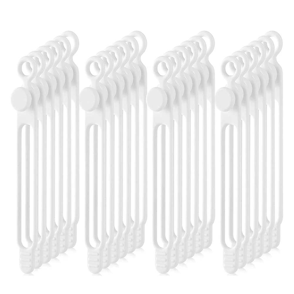 

40Pcs Silicone Cable Straps Wire Organizer for Earphone, Audio, Reusable Fastening Cable Ties Cord Organize(White)