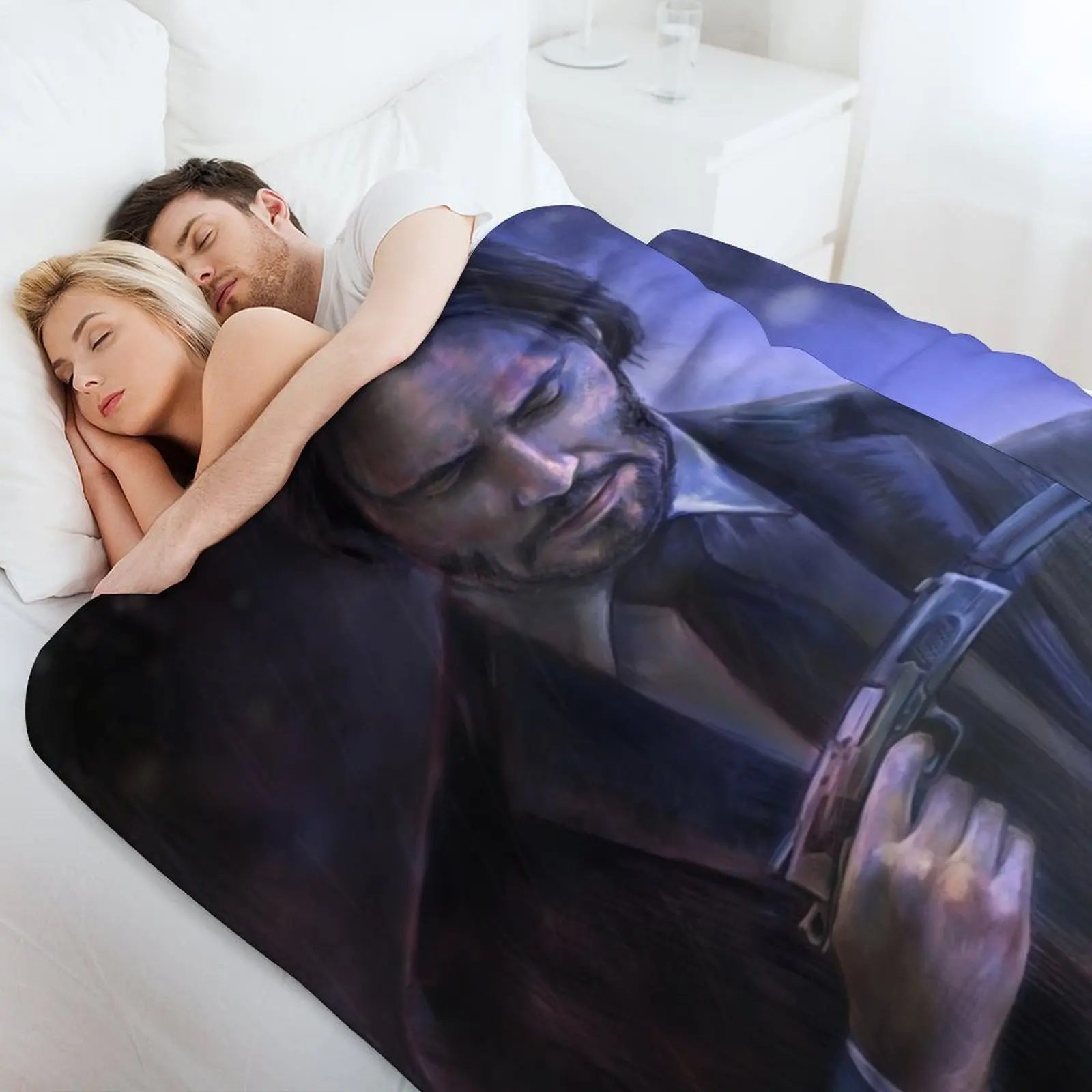 John Wick Throw Blanket Multi-Purpose Blankets For Bed cosplay anime decorative blankets ands Sofa Blankets view 4