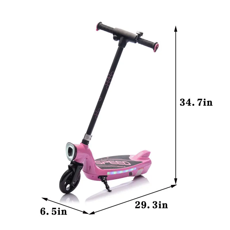 Kids Ride On Electric Scooter With Kickstand Scooter Bell Faster Speed And Longer Usage Time Rear Brake Wider Pedal Non-Slip