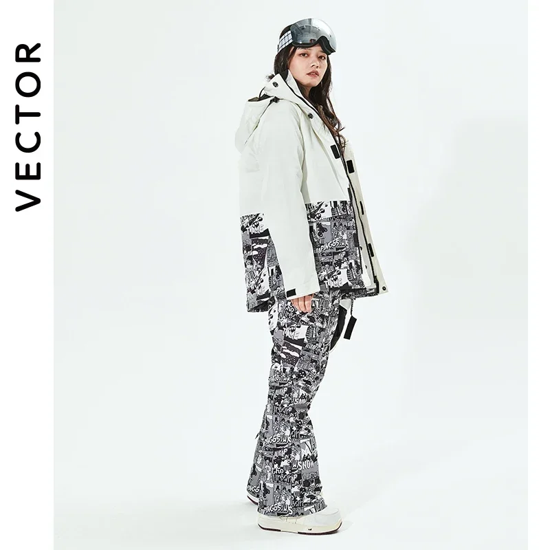 VECTOR hombres mujeres traje de esquí chaqueta esquí pantalones invierno cálido a prueba de viento impermeable deportes al aire libre Snowboard abrigo pantalones