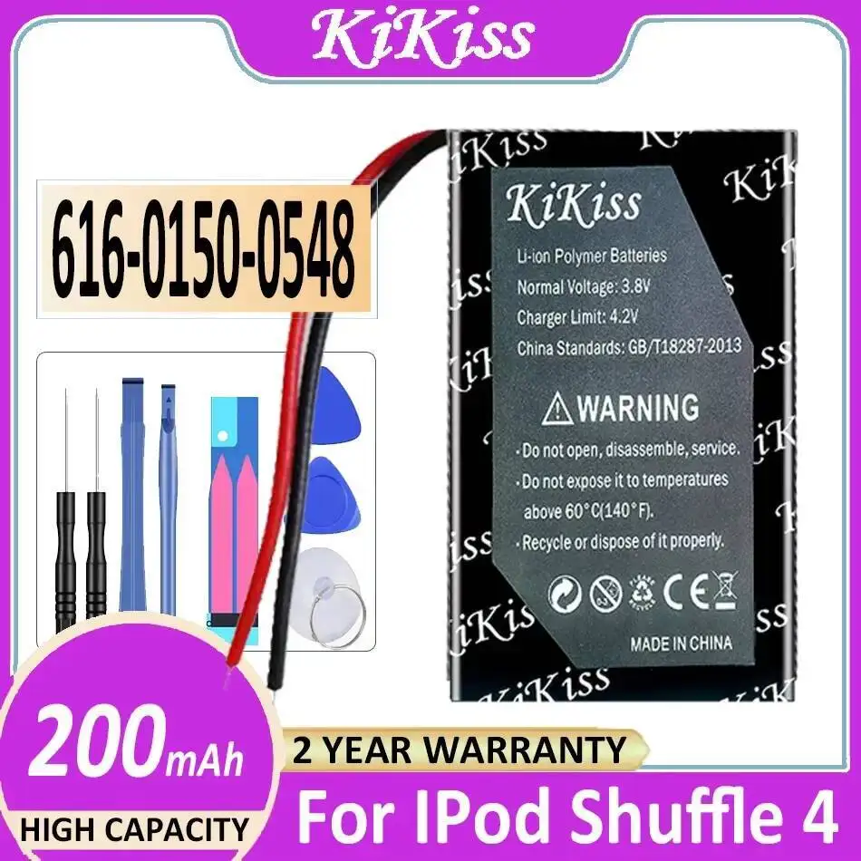 

Аккумулятор KiKiss 616-0150-0548 (2 линии) 200 мАч для IPod Shuffle 4 5 6 7Th MP3 Bateria