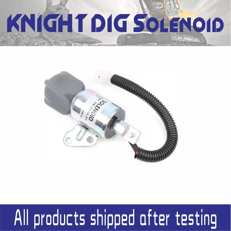 Combustível desligamento solenóide para Kubota, Substitui SA-5176-12 1756ES-12SUC5B1S5 17520-60013, 1 Terminal de serviço contínuo, 12V