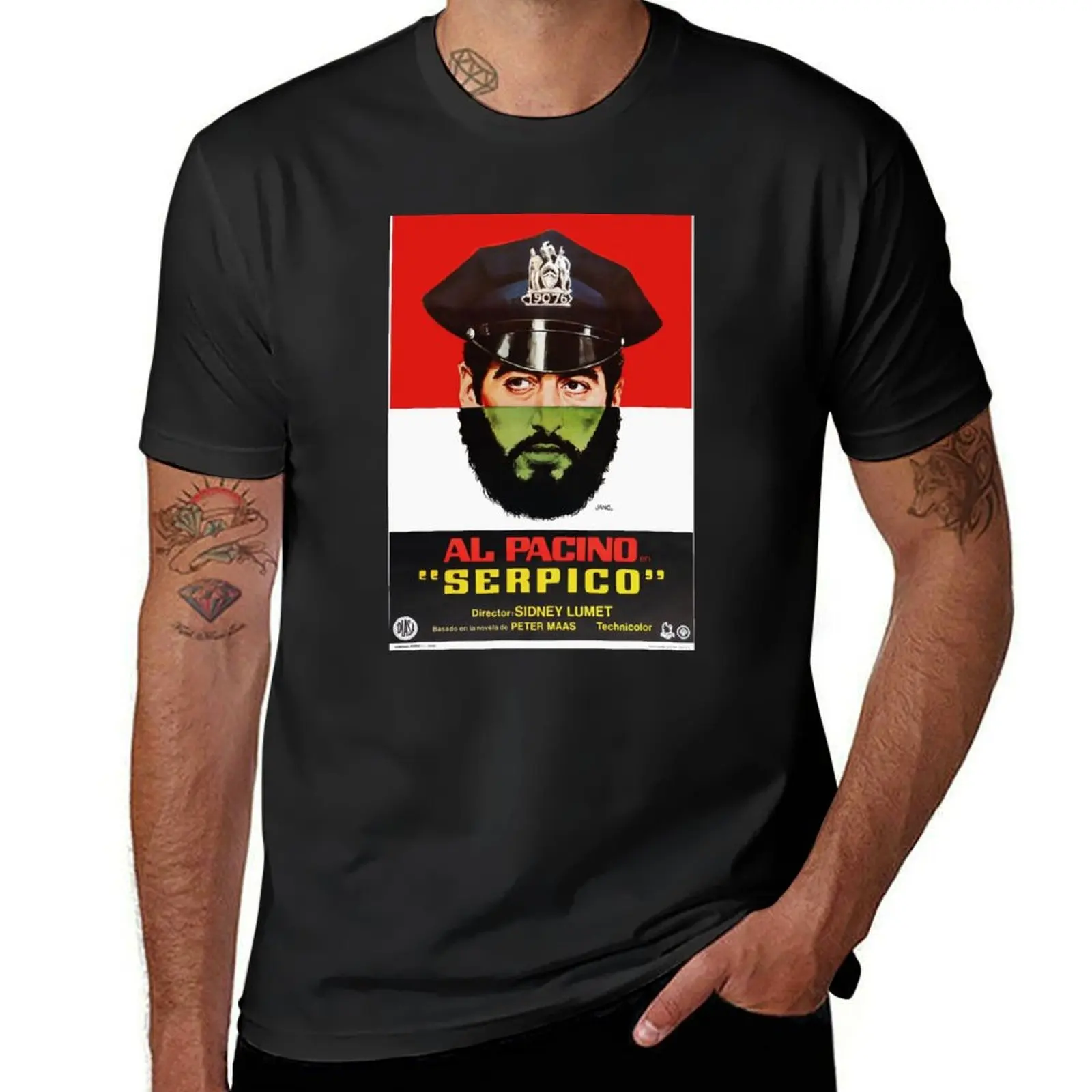 Sidney Lumet Serpico T-Shirt vintage clothes Aesthetic clothing oversizeds Short sleeve tee men