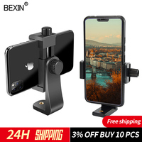 Phone clamp mobile support 360 spin phone clip tripod mobile adapter smartphone mount shooting for phone on a tripod