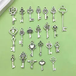 20/22pcs Vintage Key Design Charms Alloy Steampunk Pendants for DIY Bracelets Necklaces Earrings Jewelry Making Accessories