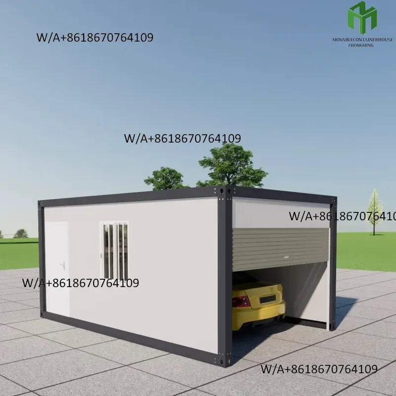 Hot Seller 20 40 Foot Movable Prefab Container Flat Pack Office Building with Garage Detachable Office Use