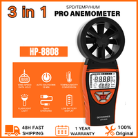 Handheld Anemometer for Wind Speed Temp Humidity, Digital Rechargeable Air Flow Gauge Meter, Portable CFM Measuring Device