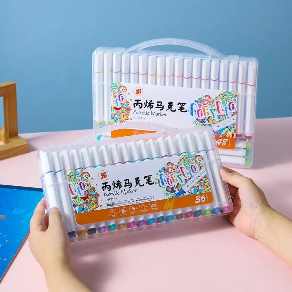 

12/24/36/48 цветов акриловый маркер художественные принадлежности для рисования школьная стационарная техника для ткани деревянного стекла
