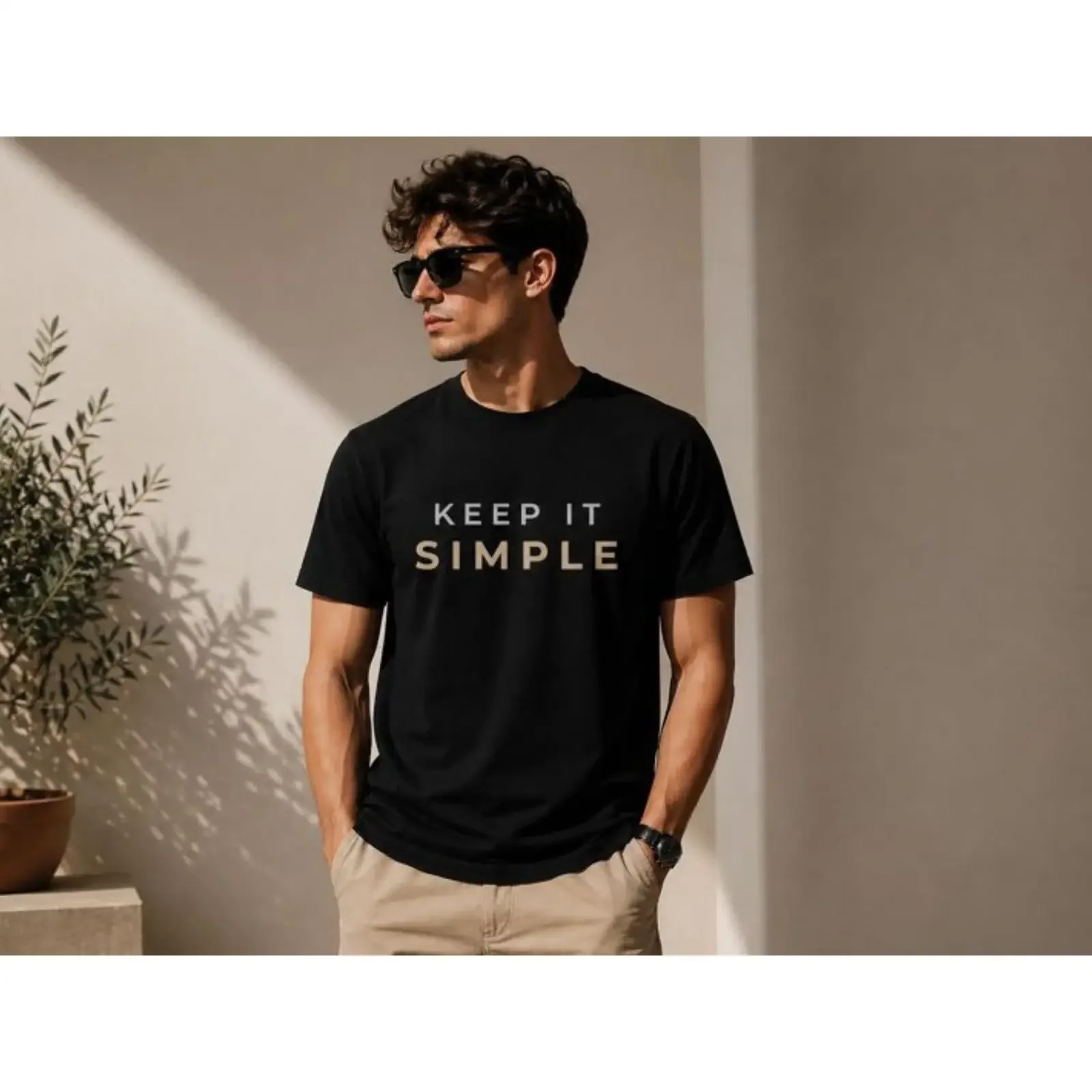 Minimalist T Shirt Neutral Aesthetic Capsule Wardrobe Essential Cotton Keep It Simple vintage Washed Breathable Unisex graphic