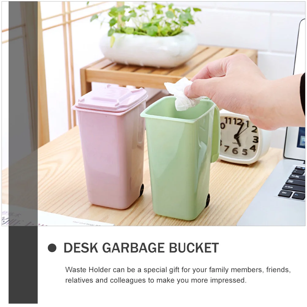 3 Pcs Garbage Can Trash Office Cans for Bathroom Dumps Bin Miniature Table Desktop Waste Bucket