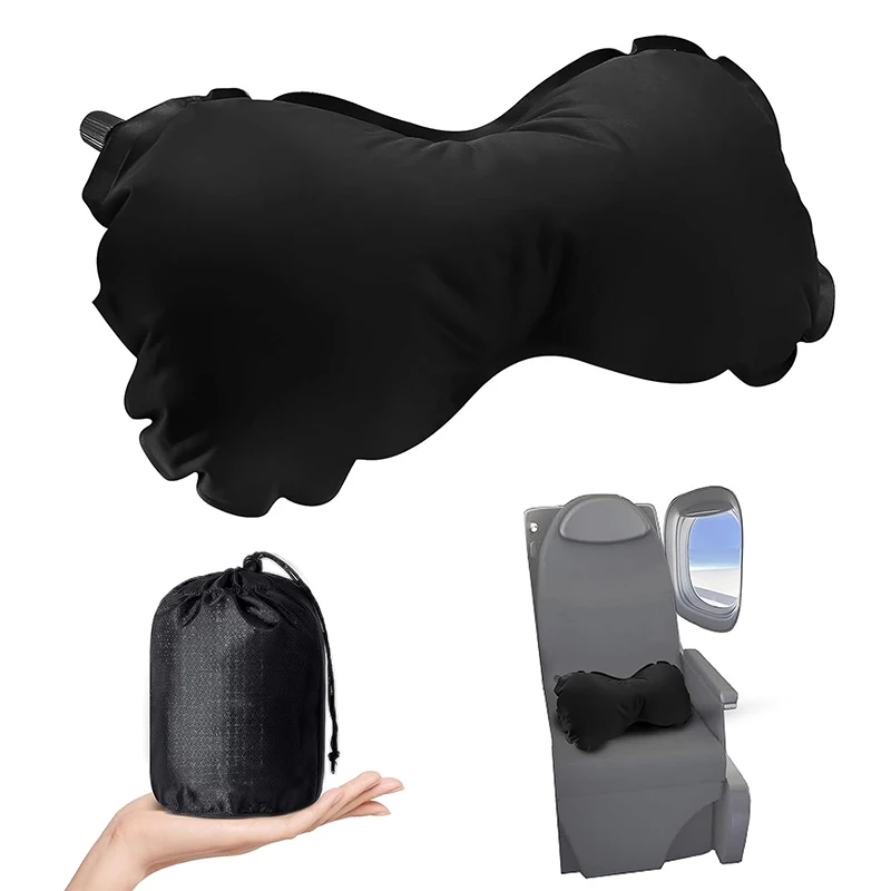 Inflatable Lumbar Travel Pillow for Airplane Back Support Portable Lumbar Support Pillow for Car Office Chair Lower Back Pain