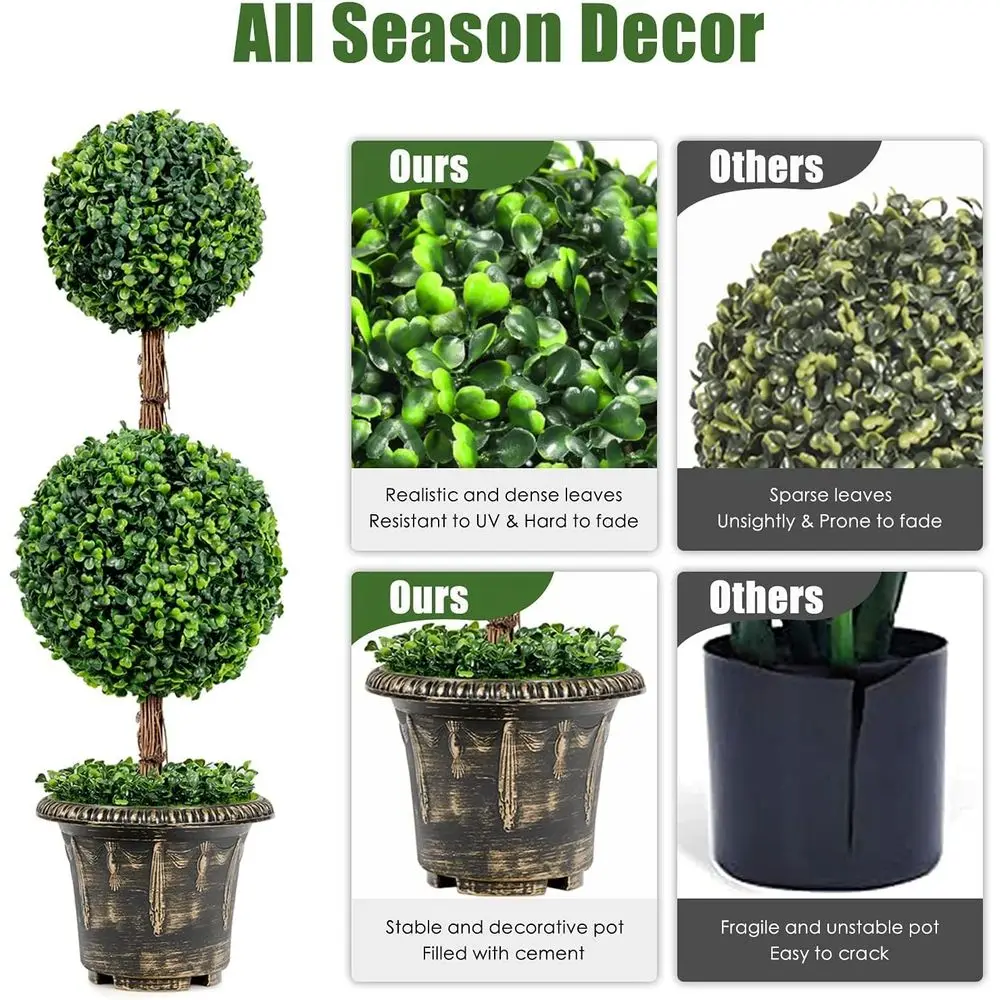 Artificial Boxwood Topiary Pair 4