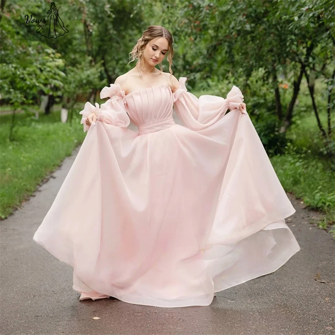 Vows Line A Women Evening Dress Woman Party Dress for Wedding Dresses Wedding Custom Made Off-shoulder Robe Soiree Elegant Gown
