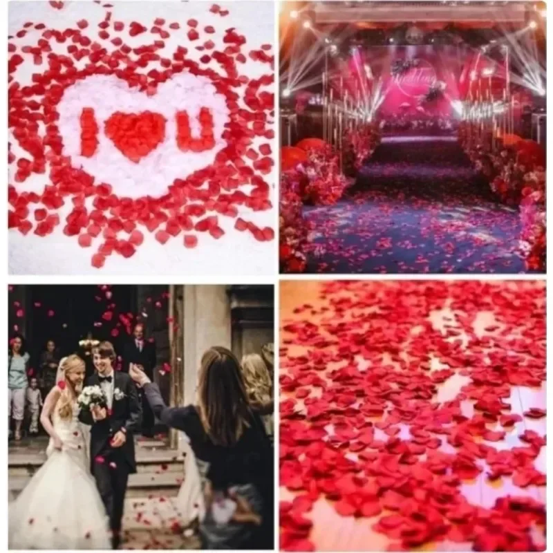 5500/100pcs Artificial Fake Rose Petals Red Colorful Simulation Silk Roses Petal for Valentines Day Wedding Party Romantic Deco