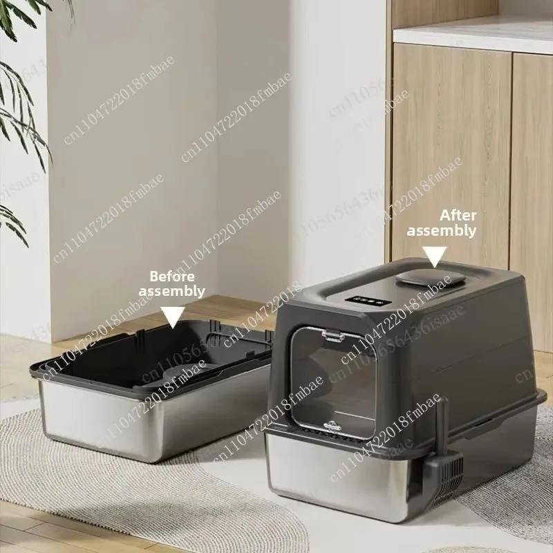 Large Covered Automatic Self Cleaning Cat Litter Box, Quiet Deodorizing Auto Scoop Cat Sandbox