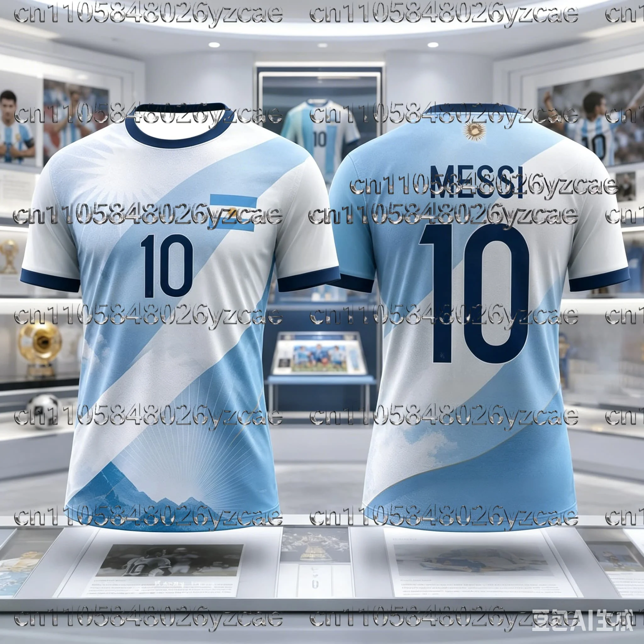 Argentina Fan No.10 Commemorative Soccer Jersey Quick Dry Breathable Comfortable Soccer Sportswear Shirt for Kids and Adults