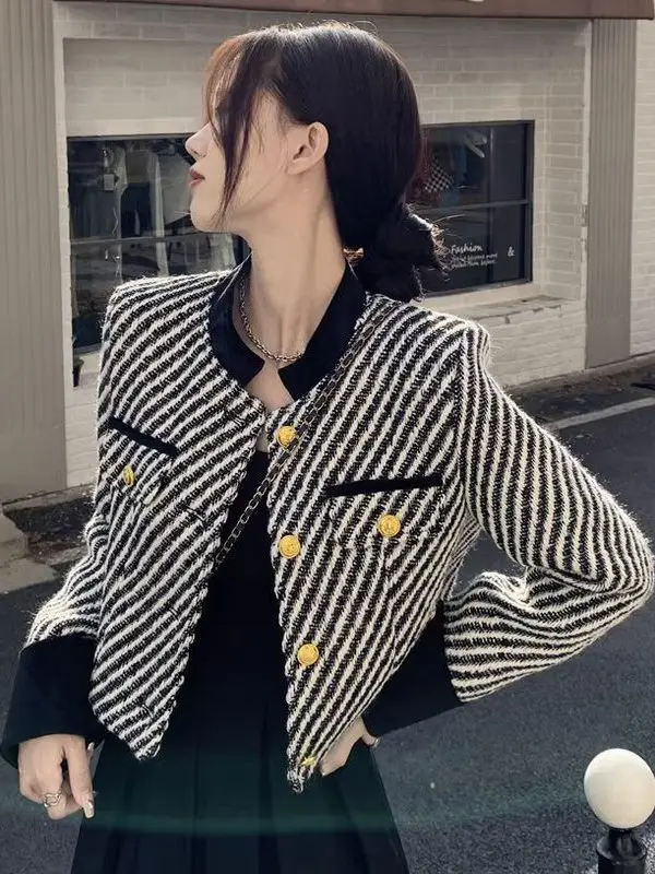 

ort Quilted Stand Collar Women's Jaet Fraance Sle Faion Thiened Spring Autumn Ladies Premium Quali