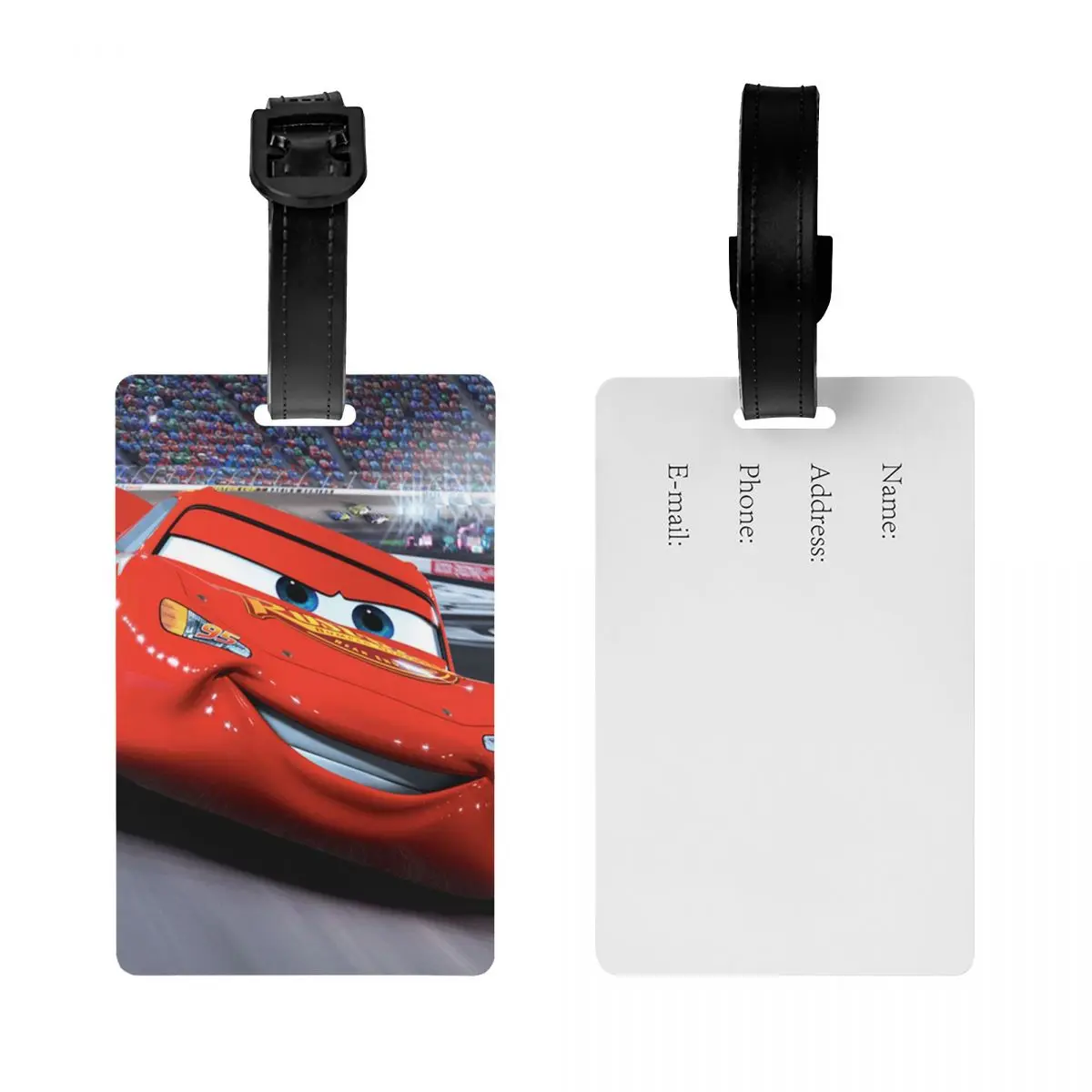 Custom Cartoon Pixar Cars Luggage Tags for Travel Suitcase Privacy Cover ID Label