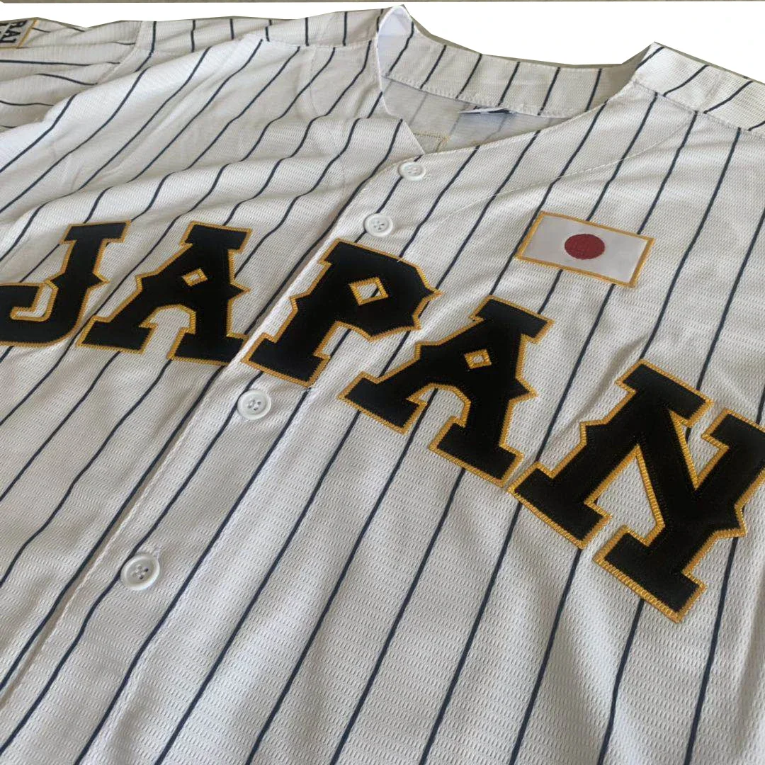 2024 Baseball jerseys Japan OHTANI Jersey Sewing Embroidery Outdoor sportswear Cheap high-quality Hip Hop Black White stripe