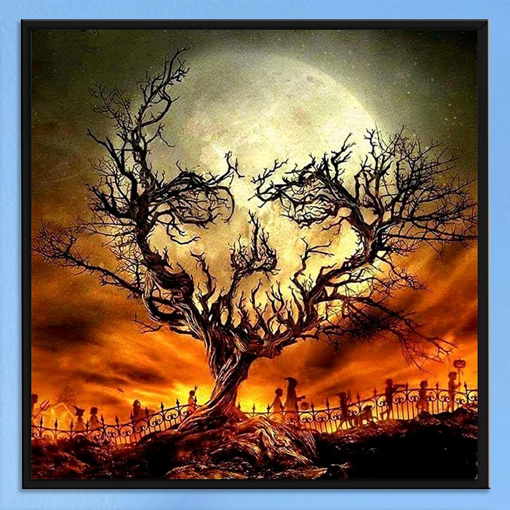 Full Embroidery Halloween Skull Cross Stitch Kits 11CT Stamped DIY Canvas Craft