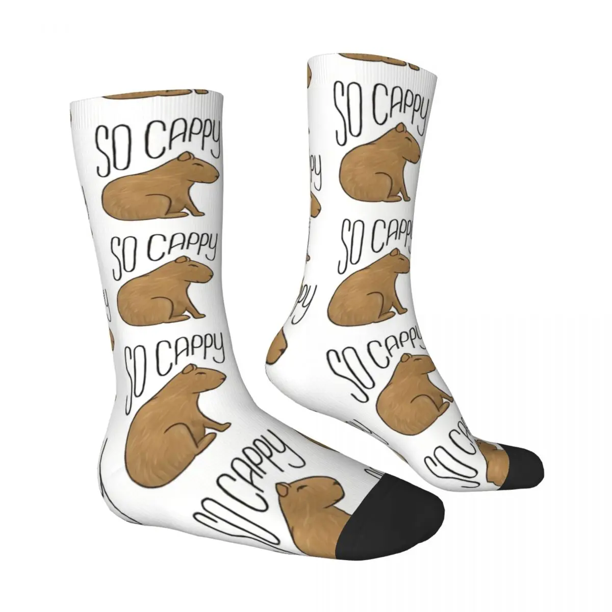 Hip Hop Vintage So Cappy Crazy Men's Socks Capybara Unisex Harajuku Seamless Printed Novelty Happy Crew Sock Boys Gift