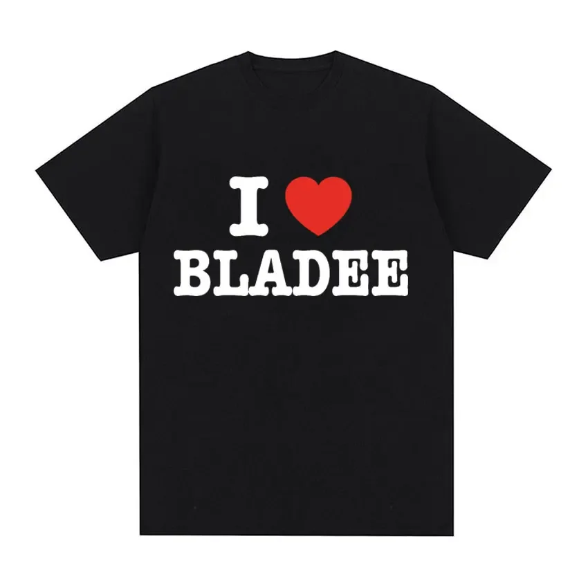 I Love Bladee Drain Gang Print T Shirts Summer Men Women Clothing  Fashion T-Shirt Casual Cozy Cotton Short Sleeve T-shirts Tops