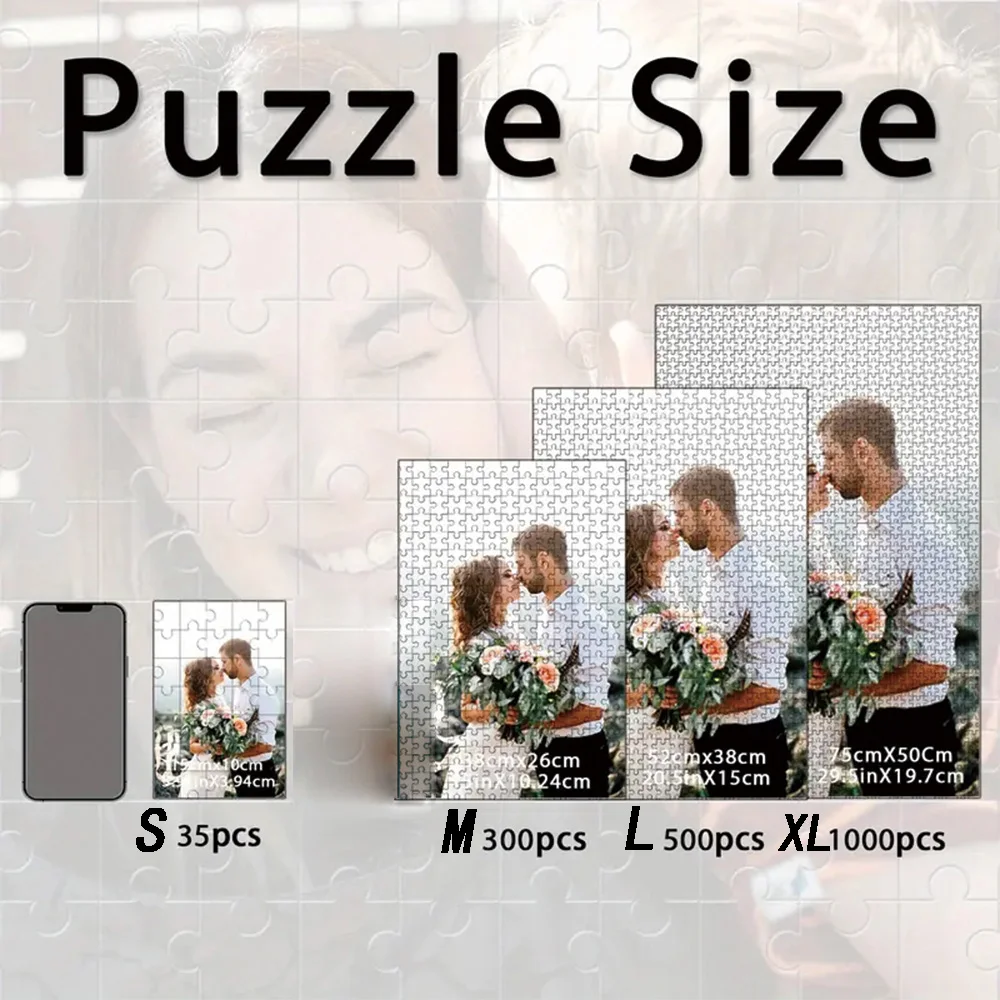 35/150/300/500/1000pcs nice wedding Custom Photo Personalised Decompression Puzzles Jigsaw puzzle Friend Gift