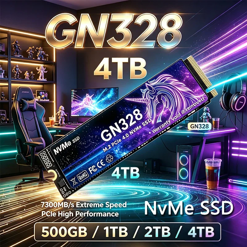GN328 Original M.2 NVMe SSD PCIe4.0 Gen4 High Performance Internal Drive 500GB 1TB 2TB 4TB Storage Upgrade For Desktop Laptop