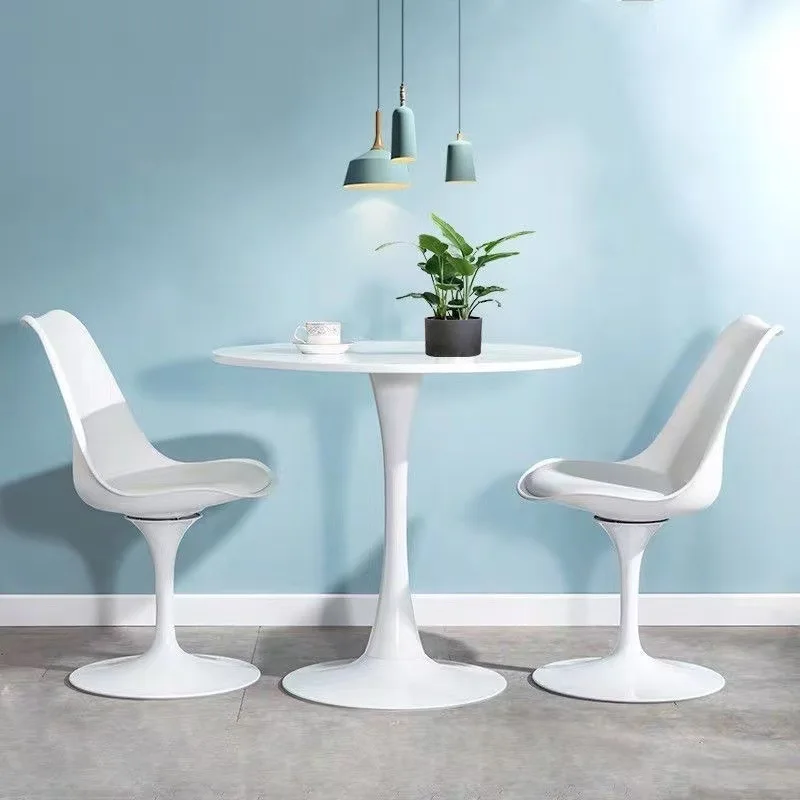 Modern Nordic fashion simple light luxury Eames milk tea shop swivel chair casual dining chair negotiation reception table and c