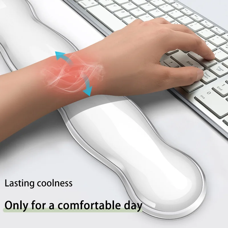 Mouse Pad With Wrist Rest Keyboard Rest Anti Slip Silicone Transparent Desktop Office Game Console Mouse Wrist Rest