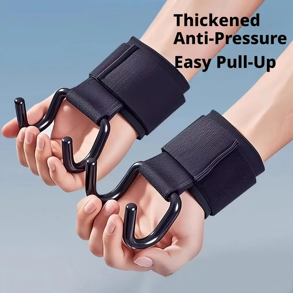 Weight Lifting Hook Grips With Wrist Wraps Hand-Bar Wrist Strap Gym Fitness Hook Weight Strap Pull-Ups Power Lifting Gloves