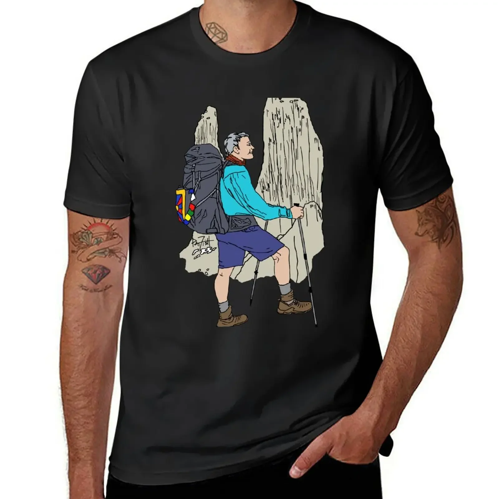 

Hiker Conquering Chilean Mountains T-Shirt anime stuff man t shirt oversized t shirt football t shirt Men's cotton t-shirt