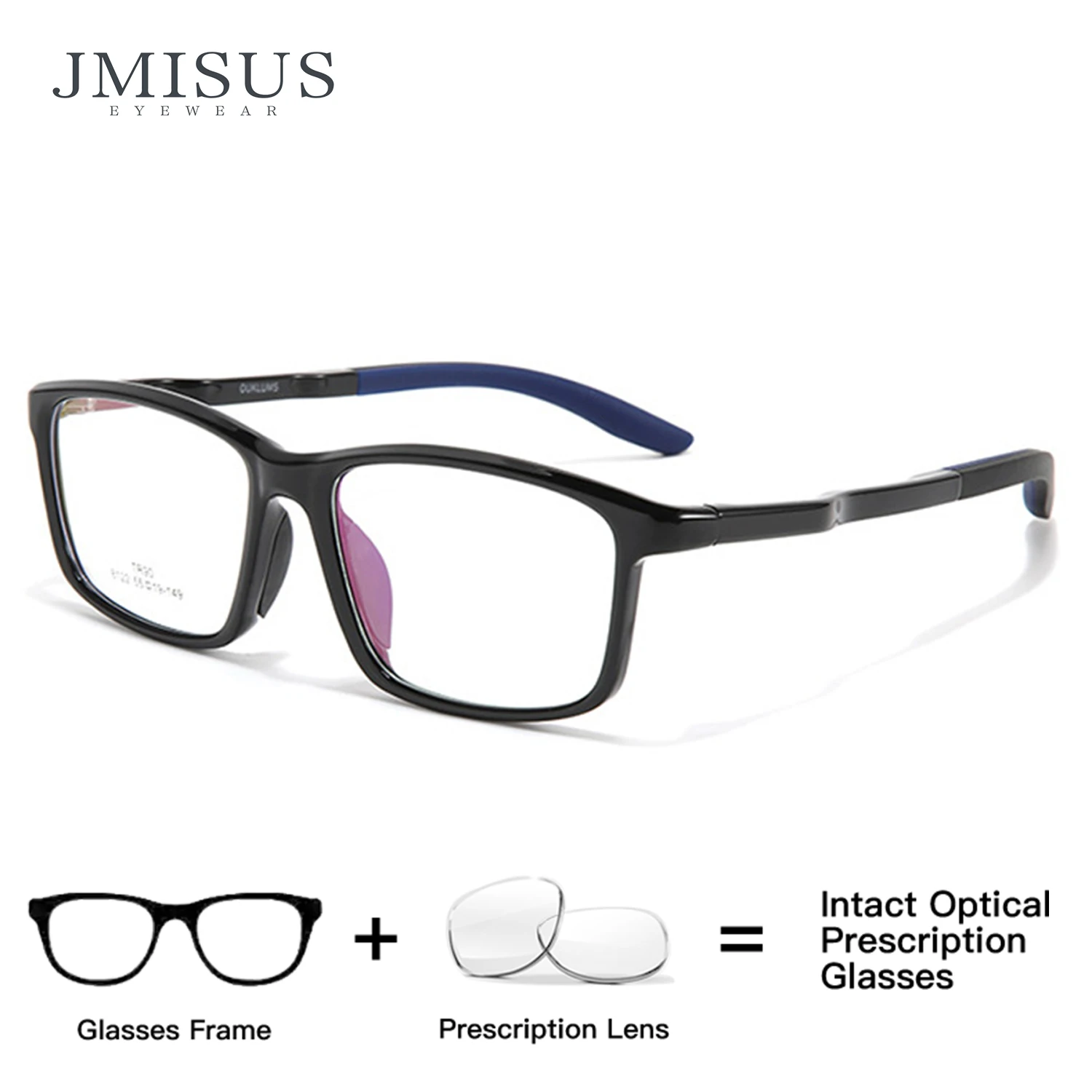 JMISUS Sports Square Handmade Acetate Progressive Glasses Man Anti-Blue Ray Photochromic Grey Multifocal Prescription Eyewear