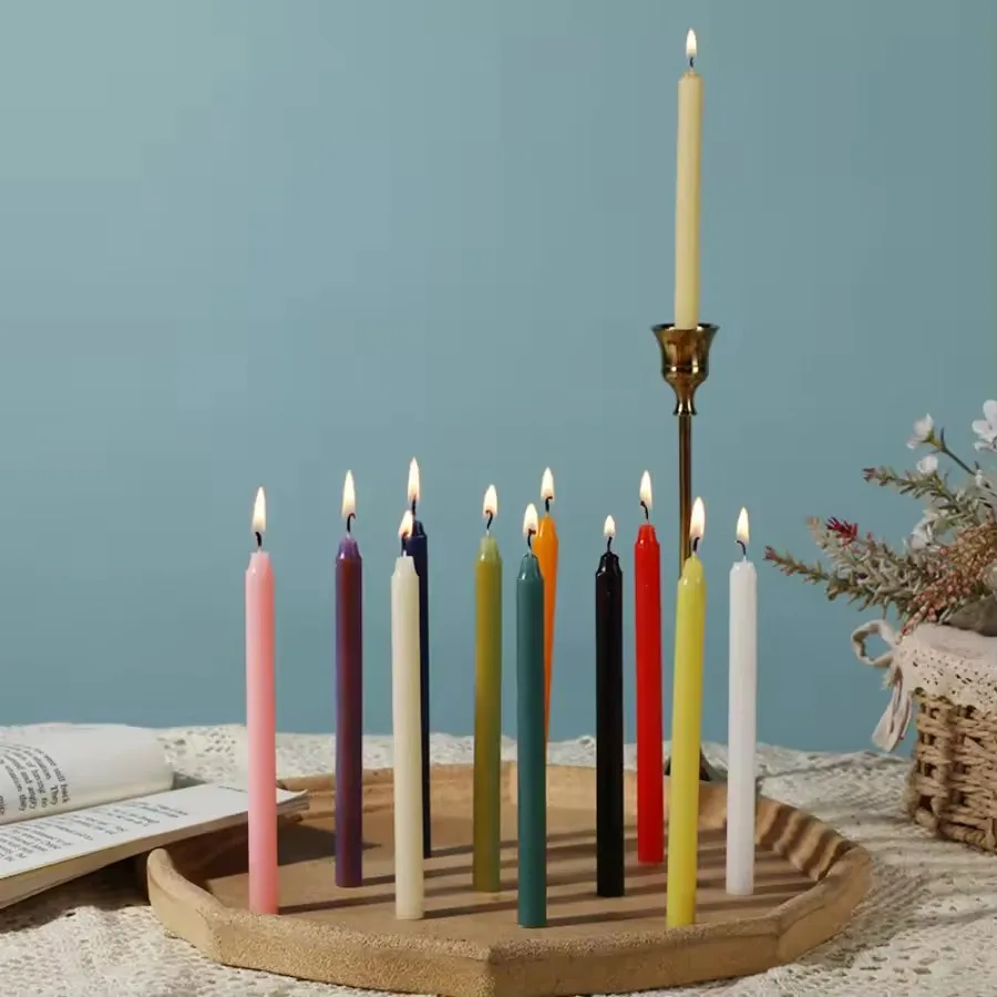 Caja de 12 Uds. De Mini velas cónicas sin perfume, colores surtidos, iluminación de emergencia, Ritual, hechizo, juego de cera, velas de decoración navideña