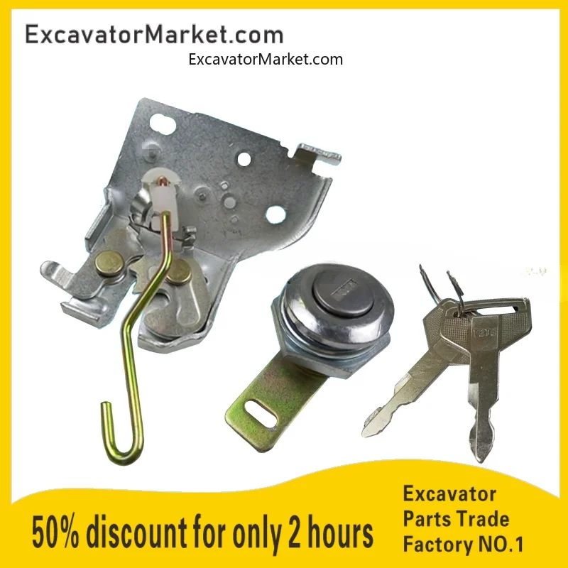 For Kobelco 60-8 SK75-8 Excavator Engine rear cover lock Lock cylinder Lock catch Block Excavator Accessories For excavator