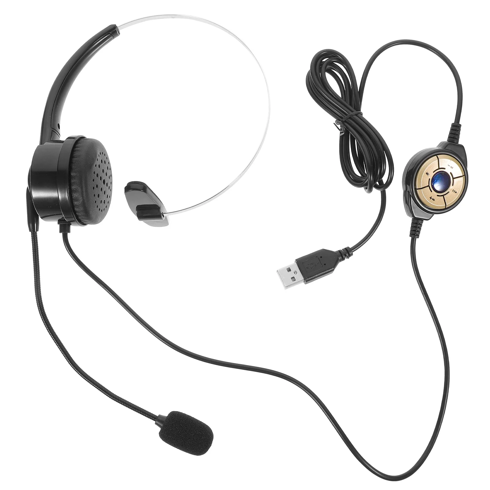 

Single Ear Headset with Microphone Comfortable Long Wear Noise Reduction Clear Call Plug and Play for Computer