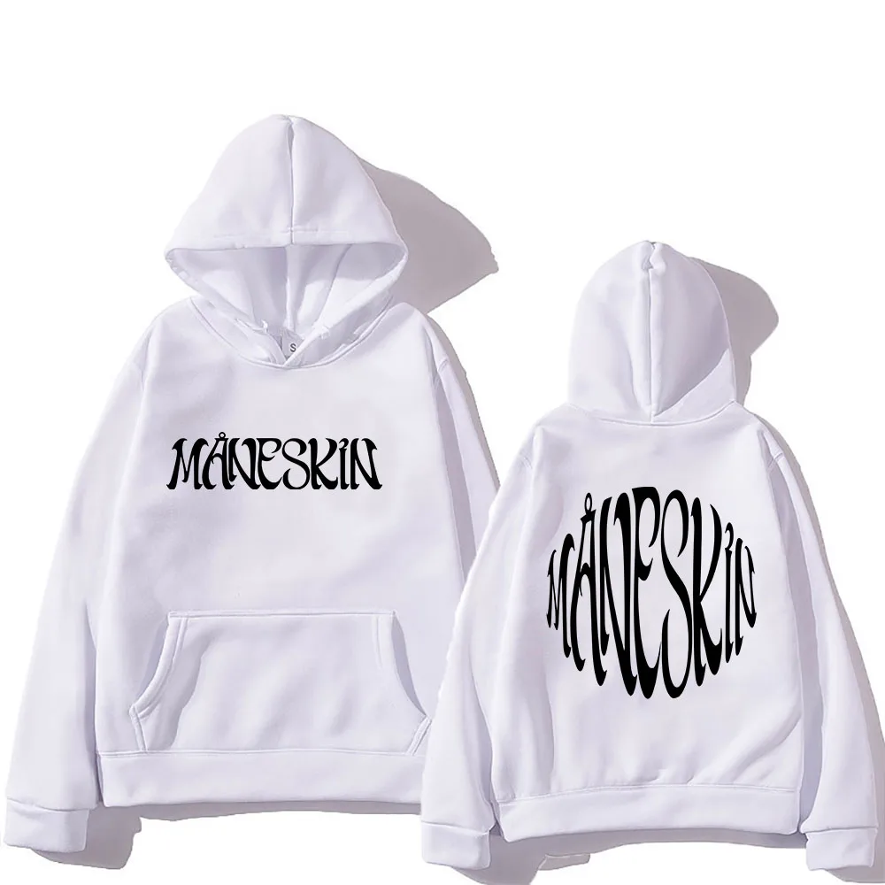 Grunge Bank Maneskin Hoodies Homens/Mulheres Moda Estética Moletons Roupas de Inverno Oversized Casual Pulôveres Lã Sudaderas