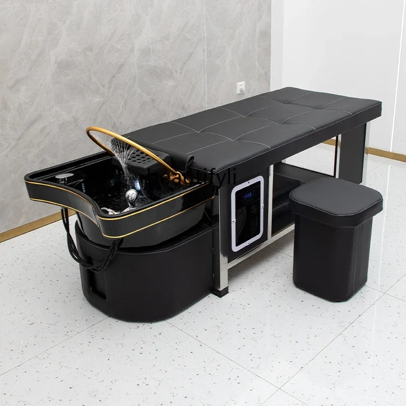 

scn8617 High-End Ceramic Basin Steel Frame Thai-Style Shampoo Chair Water Circulation Fumigation Head Therapy Bed