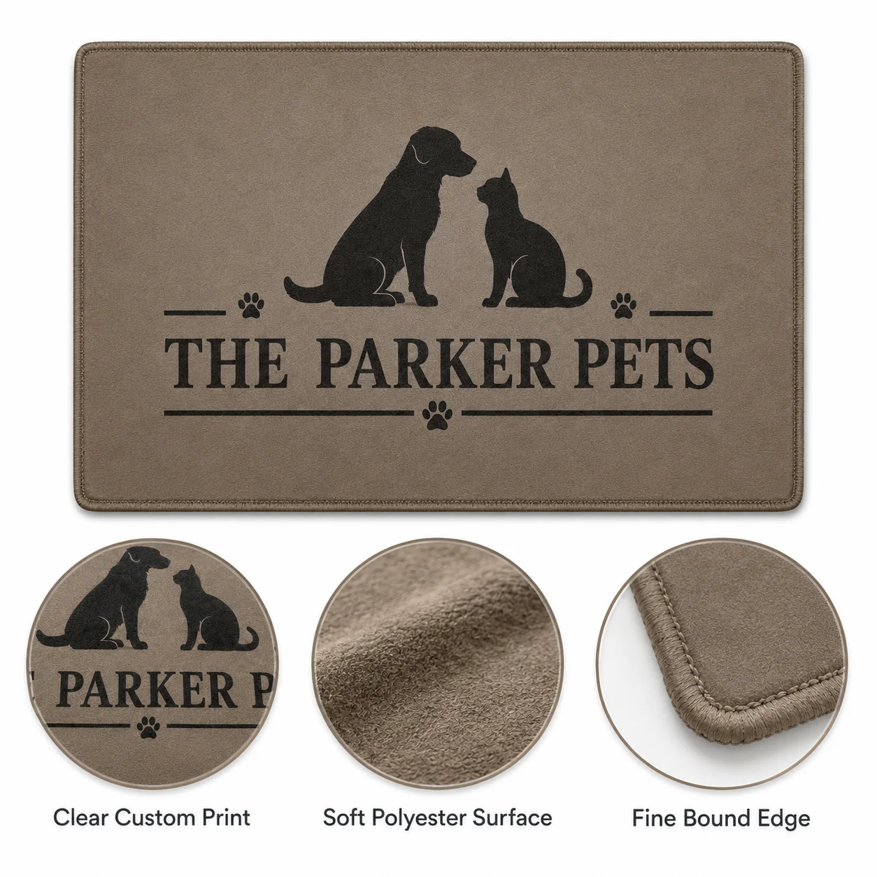 Custom Pet Name Photo Doormat Personalized Home Wecome Rug With Pet Photo And Paw Housewarming Gifts For Pet Lover Owner Mat