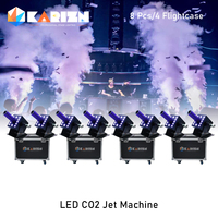 0 Tax 4 Flightcase With 8Pcs DMX 512 Co2 Jet Machine Lockable Power Con Special Effect Dry Ice Fog Machine Adjustable Party