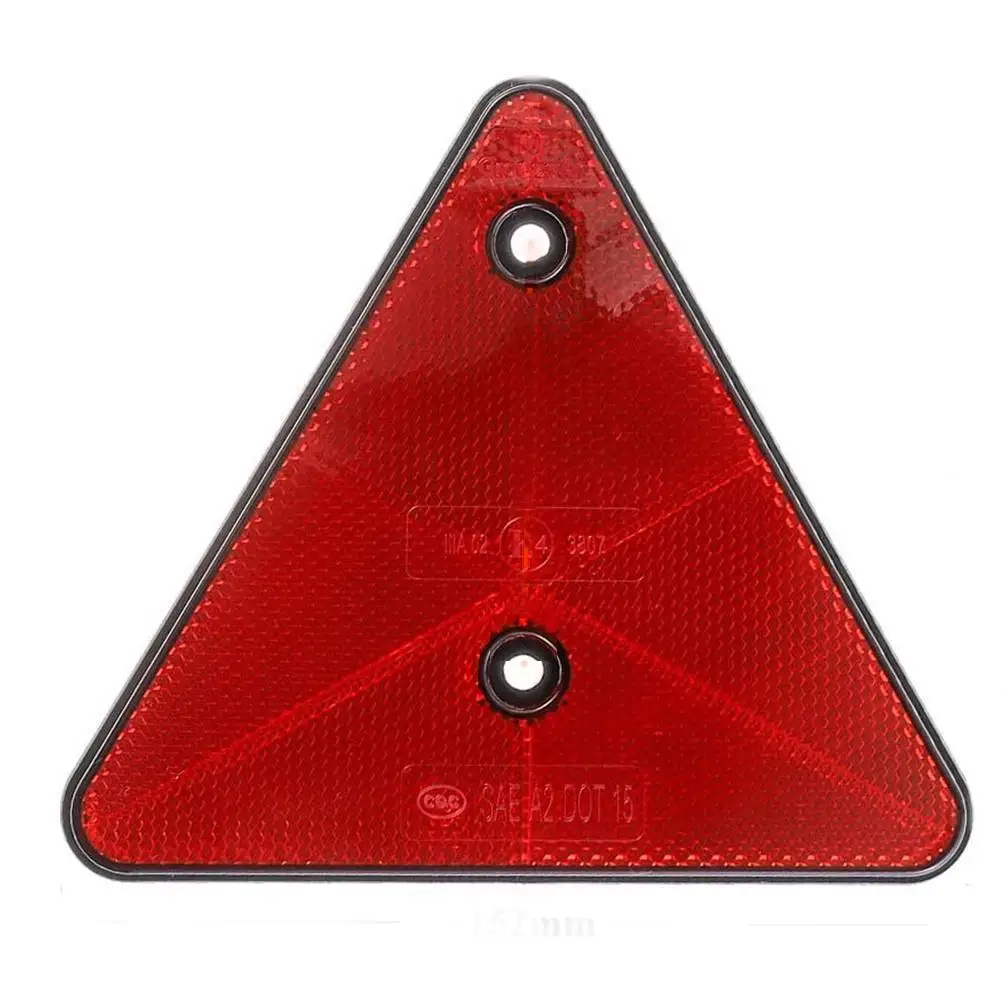 Red Rear Reflectors Triangle Reflective for Gate Posts Safety Reflectors Screw Fit for Trailer Motorcycle Caravan