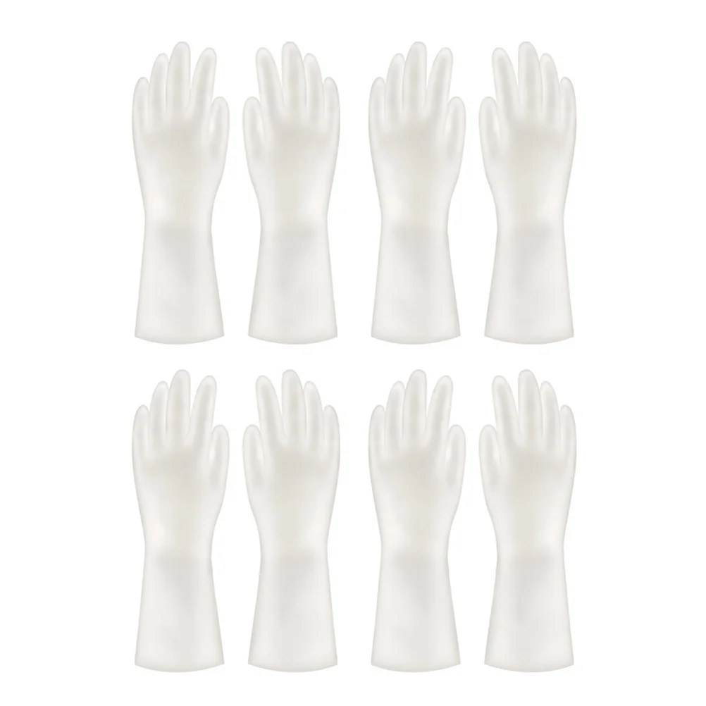 

4pcs Household Cleaning Gloves Waterproof Reusable Anti-Slip Kitchen Garden Work Gloves For Home Laundry Washing Pet Care S