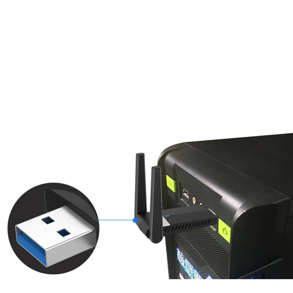 

1200Mbps Wireless Usb Wifi Adapter 5.8Ghz 2.4Ghz Long Range Network Dongle For Pc Laptop Desktop Gaming Streaming Black 800M
