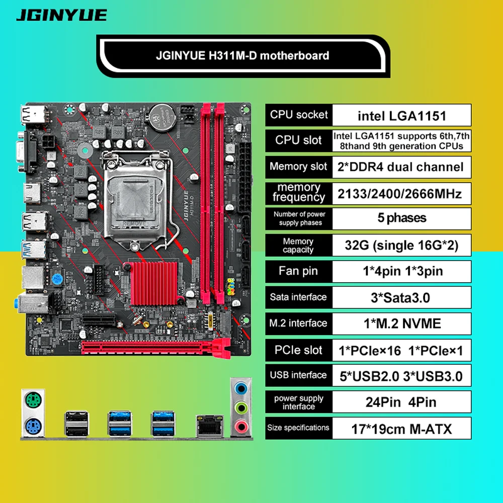 JGINYUE H311 Serie PC Motherbo – Pc Gaming Ddr4 Bewertung und Preis