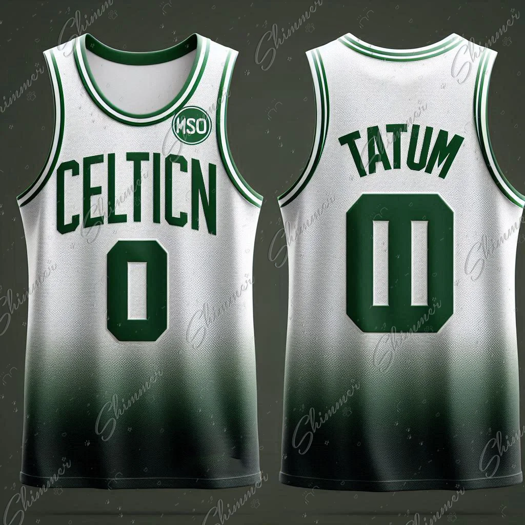 2024 New Champion Celtic Style No. 0 Tatum Basketball Jersey For Kids Boy Man Sleeveless Training Competition Tops Clothing