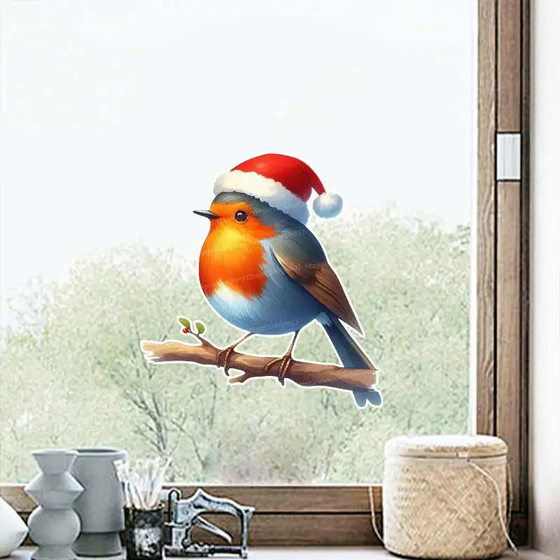 Christmas Bird Wall Sticker Baby Kids Room Decoration Mural Self-adhesive BedroomHome Wallpaper Nursery Decor Decals M1369