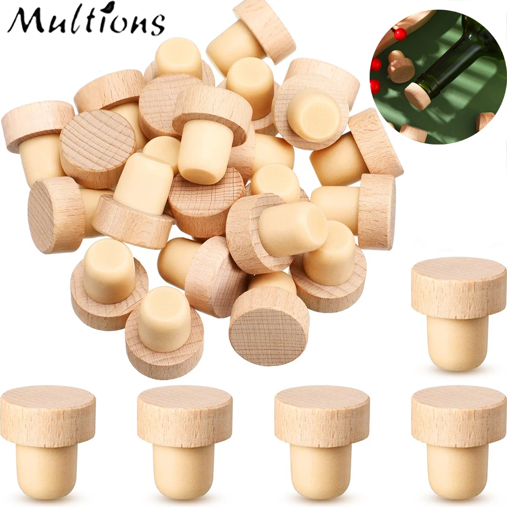 

6Pcs/Set Wine Bottle Corks T Shaped Cork Plugs Wine Cork Wine Stopper Reusable Wine Corks Wooden Bar Kitchen Accessories