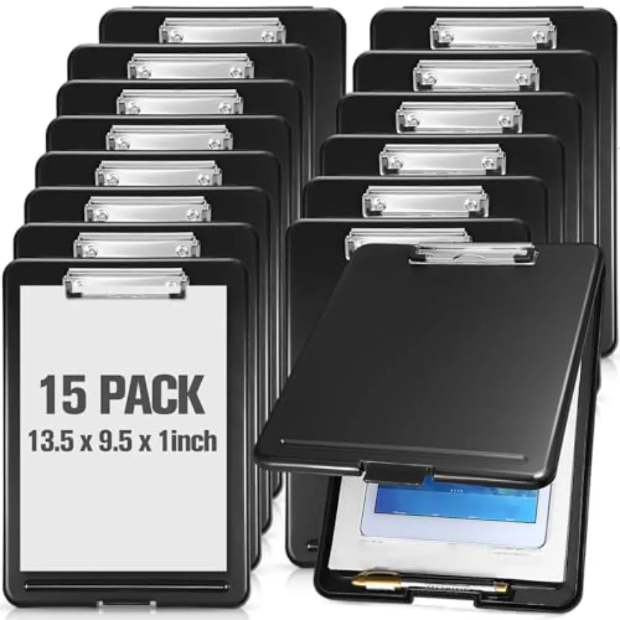 

1 Pcs Clipboard with Storage9. x 13. Inch Plastic Heavy Duty Foldable Clip Board with Pen Holder Low Profile Clipboard for Nurs